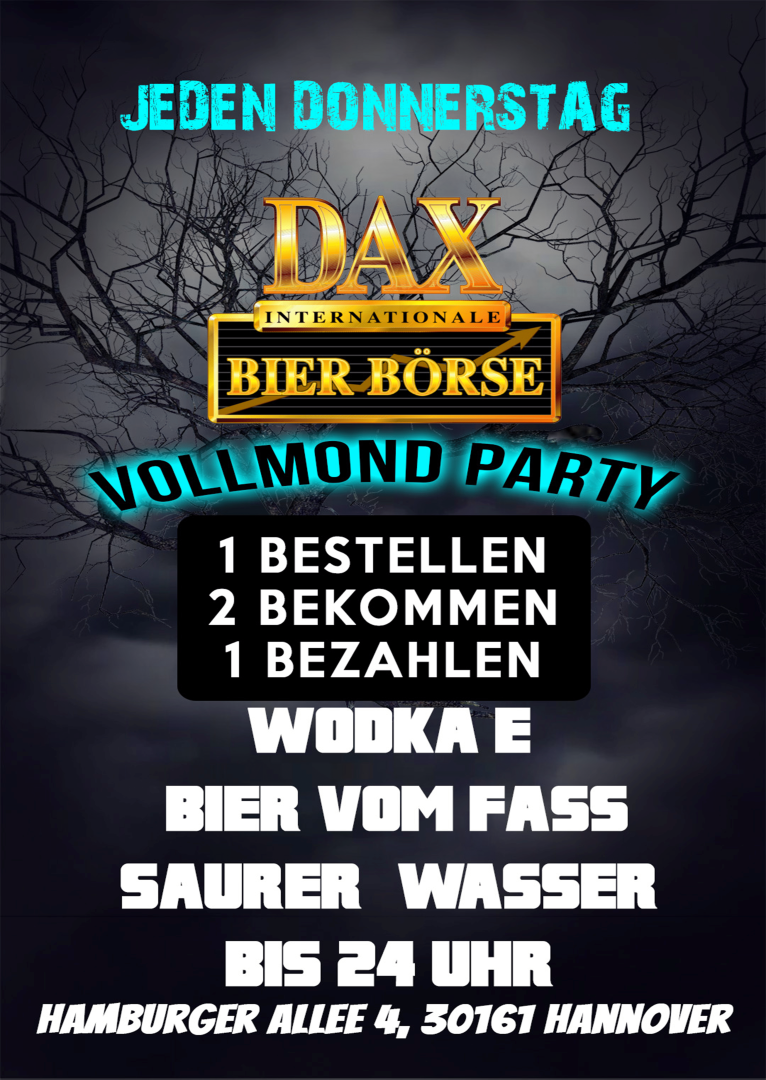 Jeden Donnerstag – Vollmond Party 2 für 1