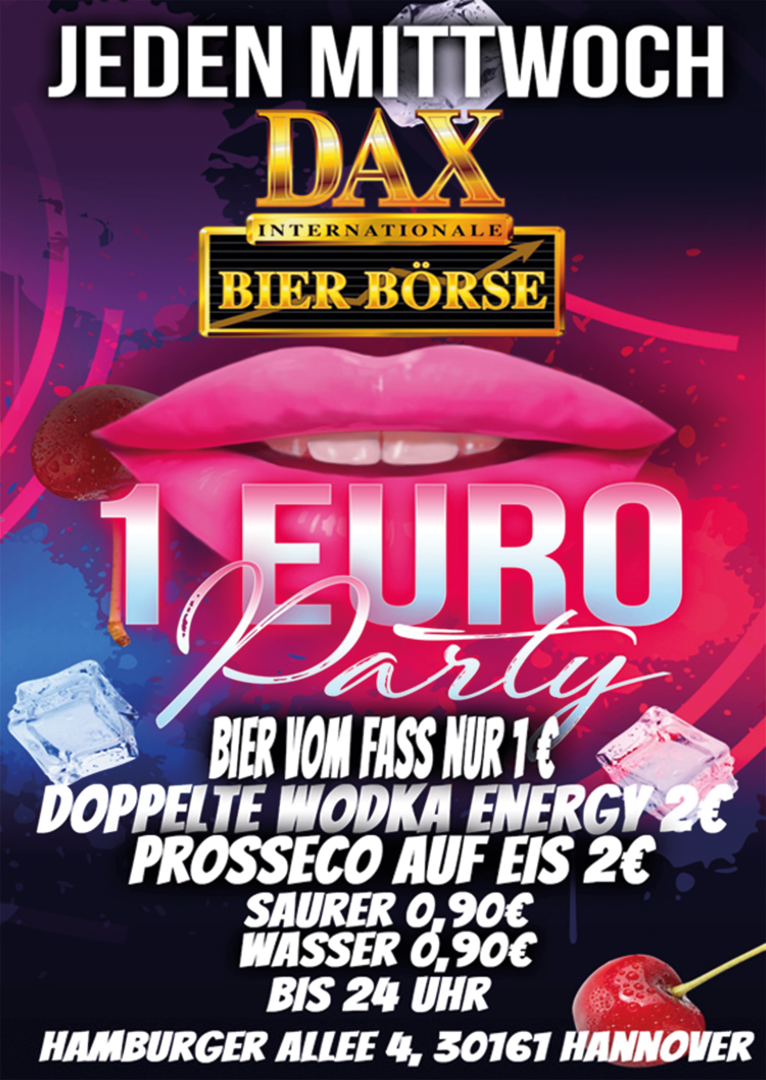Jeden Mittwoch – 1 Euro Party – Eintritt Frei!